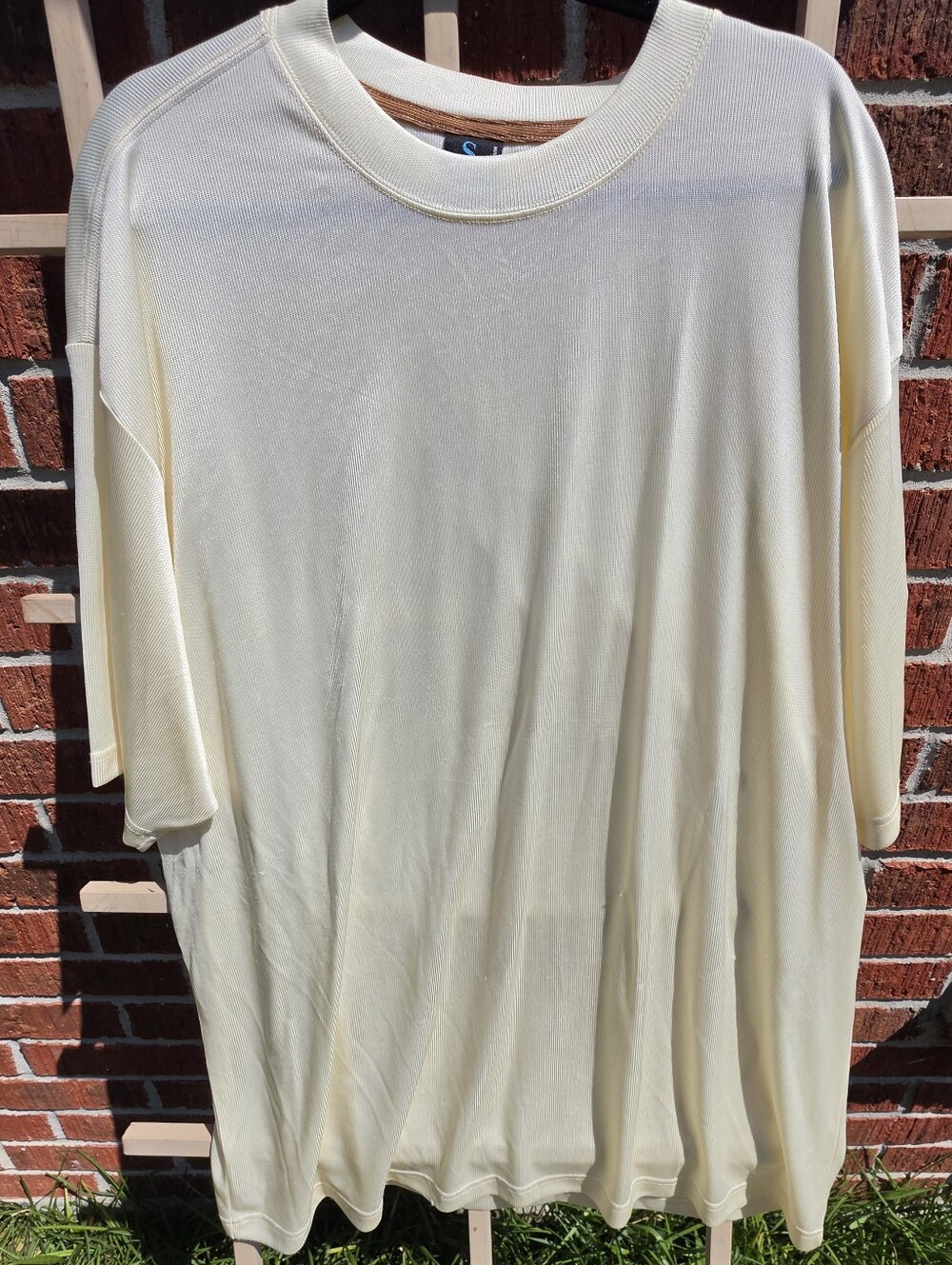 mens 4X Pale Yellow T-shirt